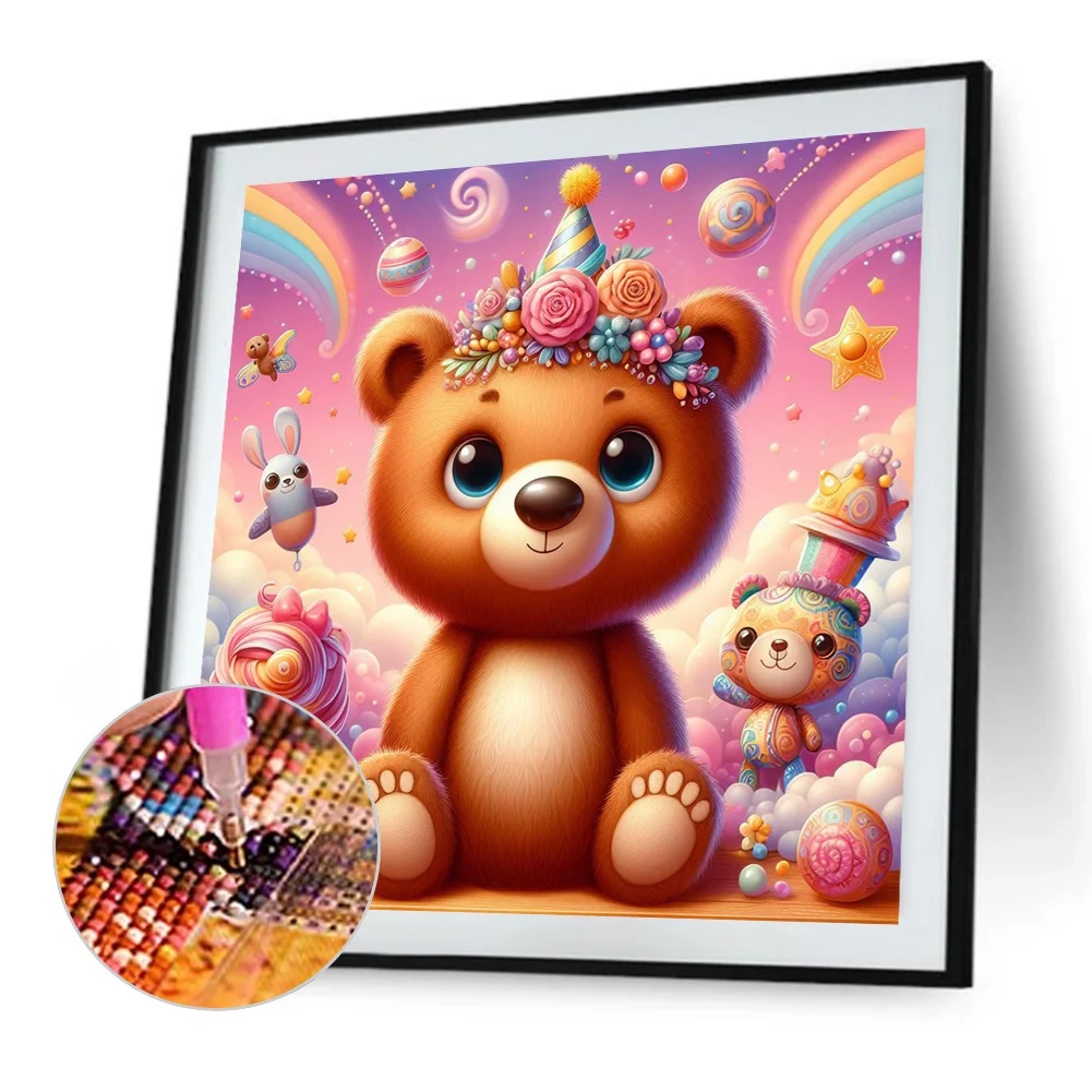 Diamond Painting - Full Round Drill - Surprise Bear(Canvas|40*40cm)