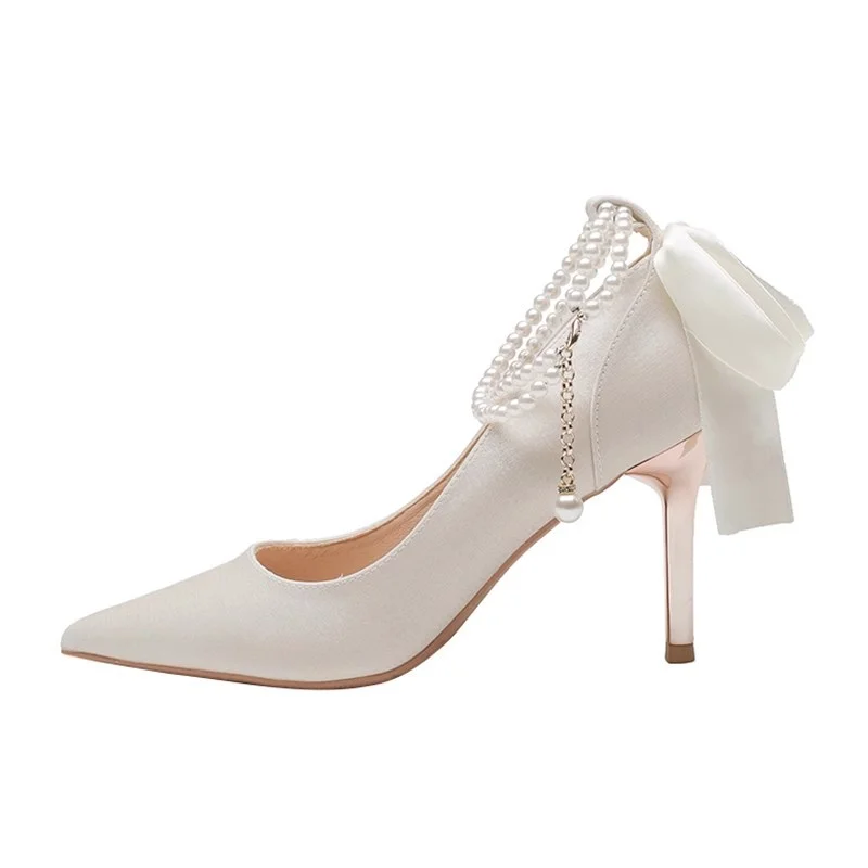 Breakj Breakj High Heels Femininity Sexy Cheongsam Shoes Dress Shoes Women White Gentle Wedding Shoes Bridal Shoes