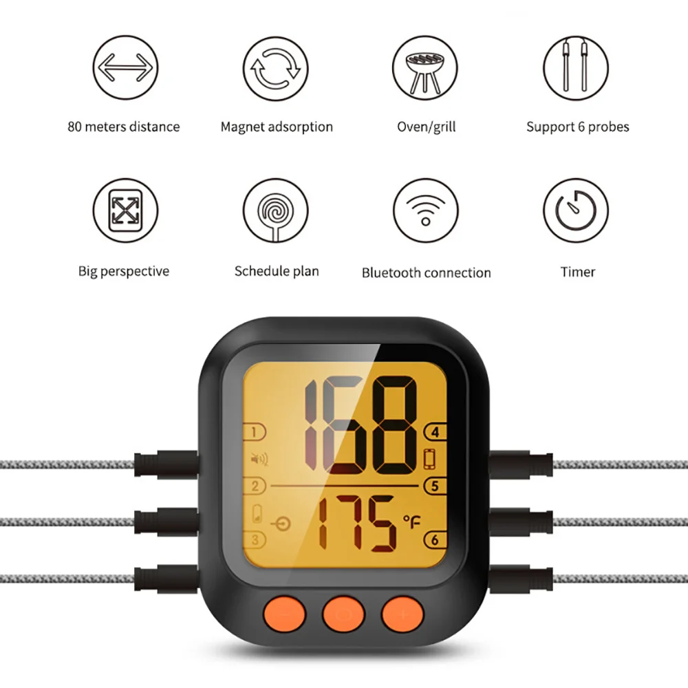 Cross-border explosion models_Tuya smart barbecue meat thermometer mobile phone Bluetooth APP control probe type can measure water temperature RSH-DTG01 Deutsche Aktionsprodukte Full Strike Gmbh