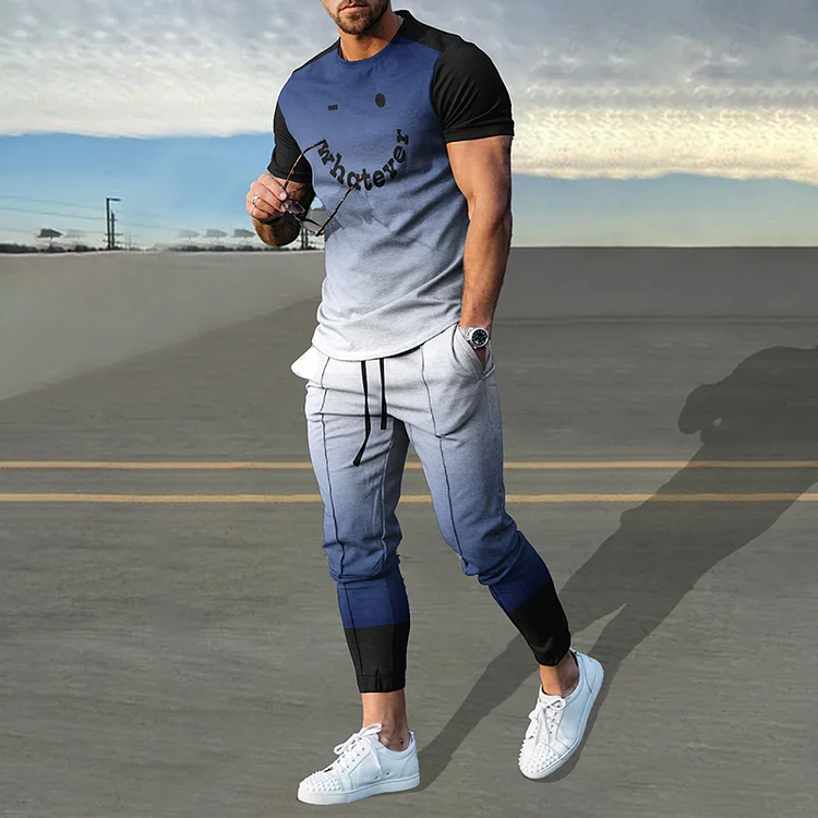 BrosWear Whatever Smile Print T-Shirt And Pants Co-Ord