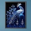 (US Local) Blue Crystal Peacock- Round AB Drills Diamond Painting(45x60cm)