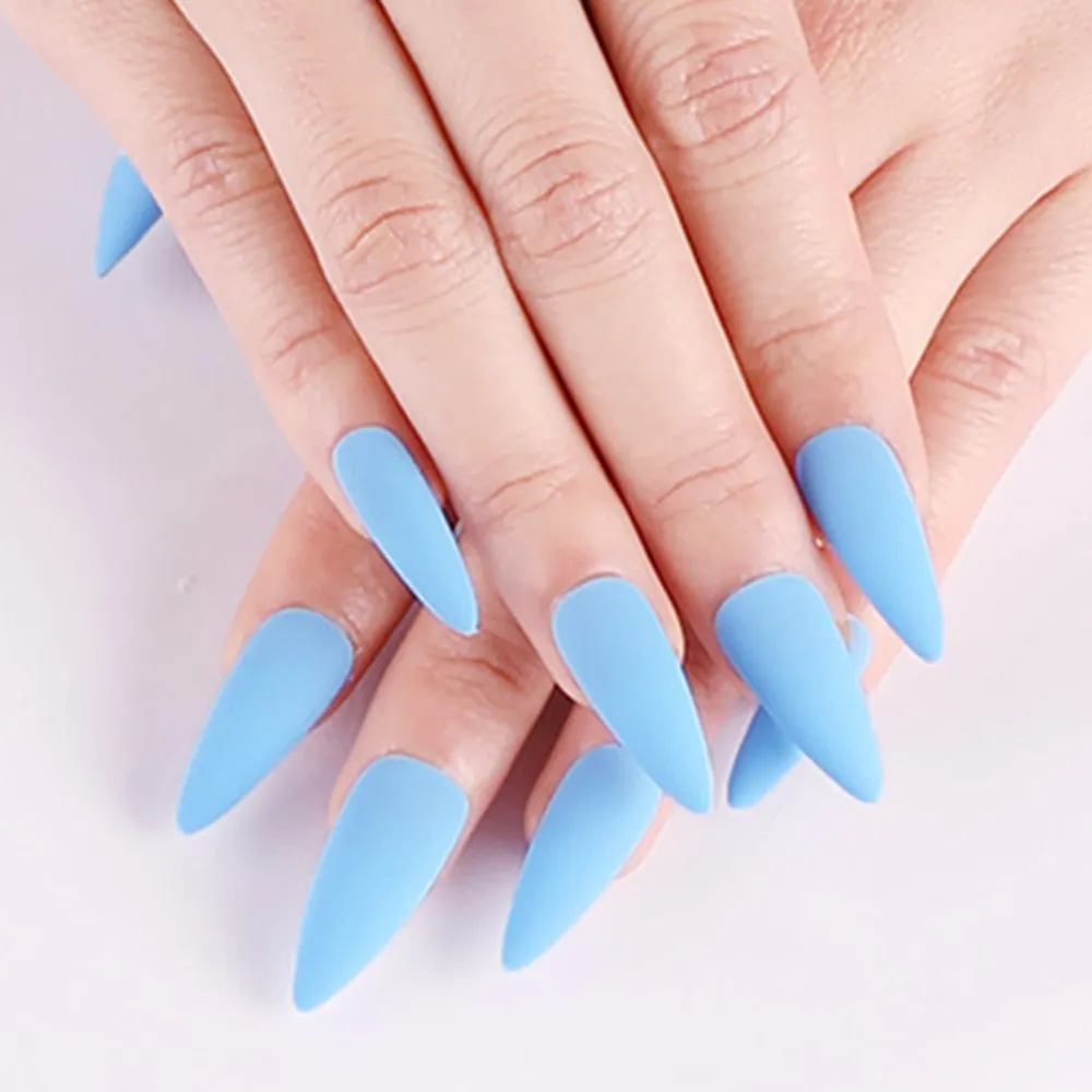 24Pcs Press On Matte Ballerina Coffin Fake Nails With Design Artificial False Nails DIY Finger Tips Manicure Tool-Nail Inspo