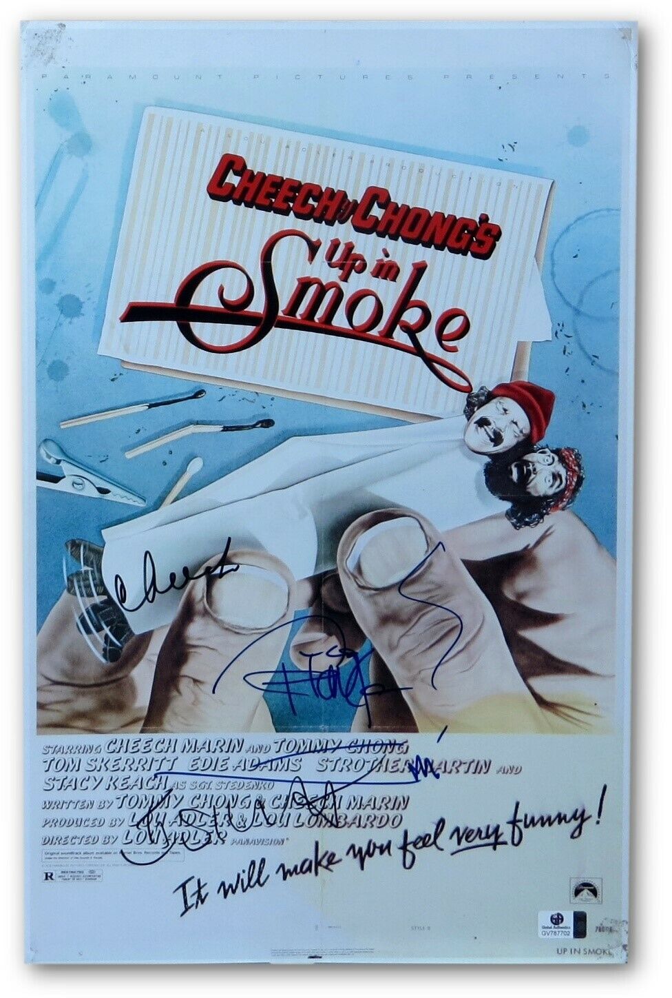 Up in Smoke Signed 11X17 Photo Poster painting Cheech Marin Tommy Chong Skerritt JSA T59766