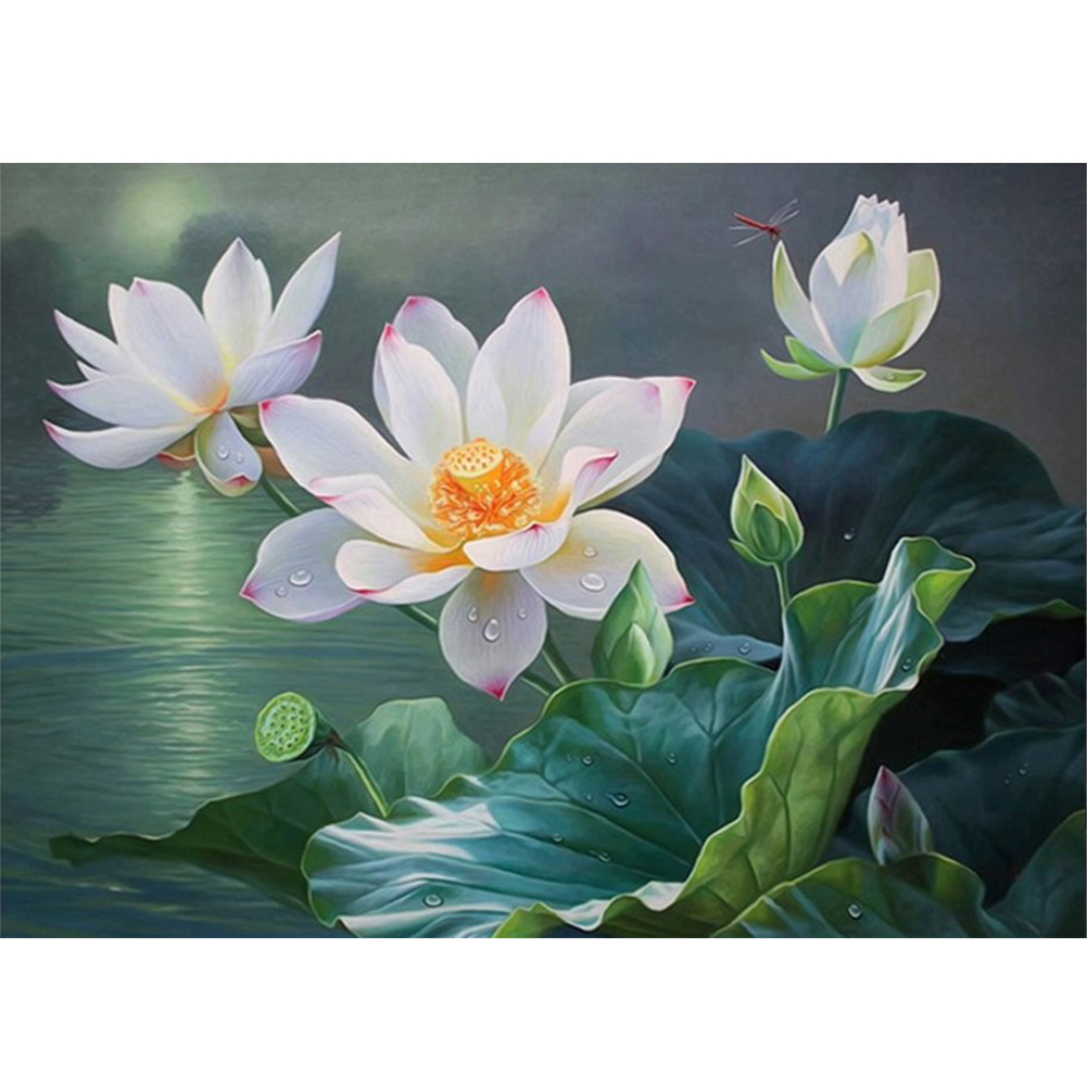 

Lotus - 11CT Counted Cross Stitch - 40*50CM, 501 Original