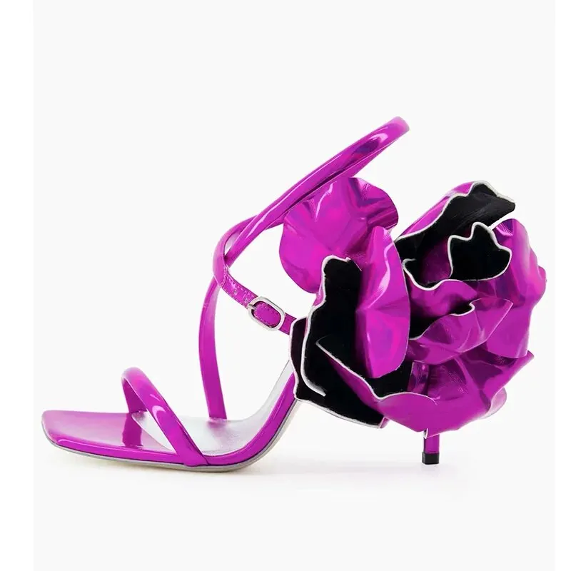 VCshoes Flower Shoes Woman Rose Flower Pumps High Heel Sandals Shoes Evening Nightclub High Heels Shoes Ladies Stiletto Pumps