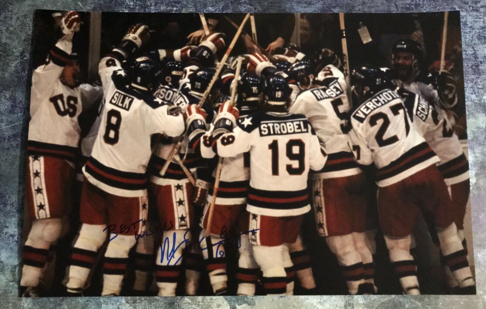 GFA 1980 Miracle on Ice Captain * MIKE ERUZIONE * Signed 12x18 Photo Poster painting M7 COA