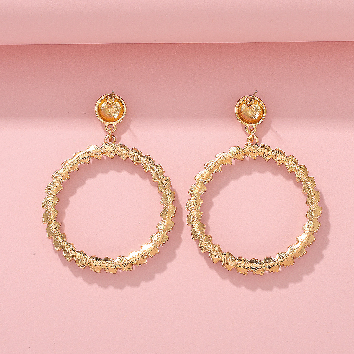 Pearl hoop gold plated earrings