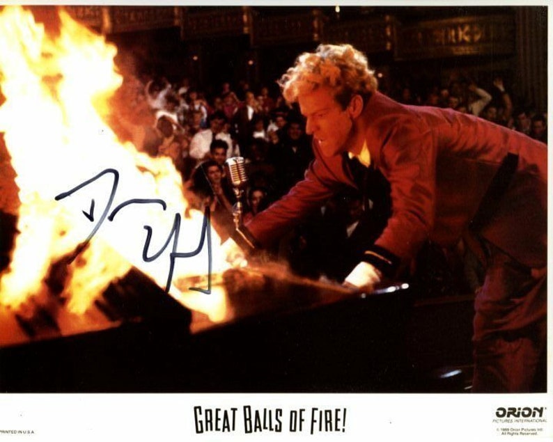 Dennis quaid signed autographed great balls of fire! jerry lee lewis Photo Poster painting