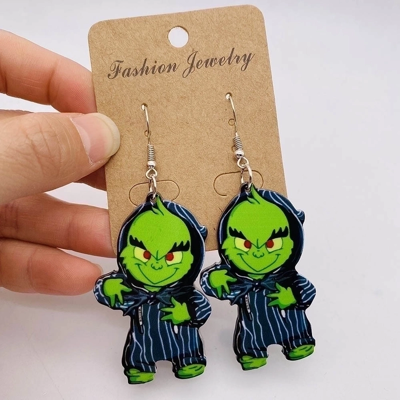 Funny Cartoon Character Ghost Arylic Halloween Women’s Drop Earrings