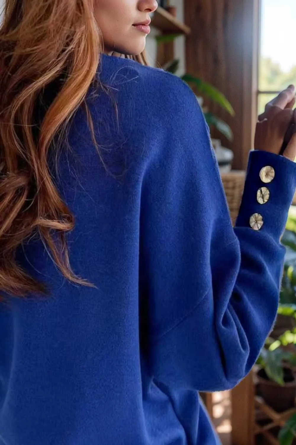 women s sweaters solid v neck long sleeve button sweater