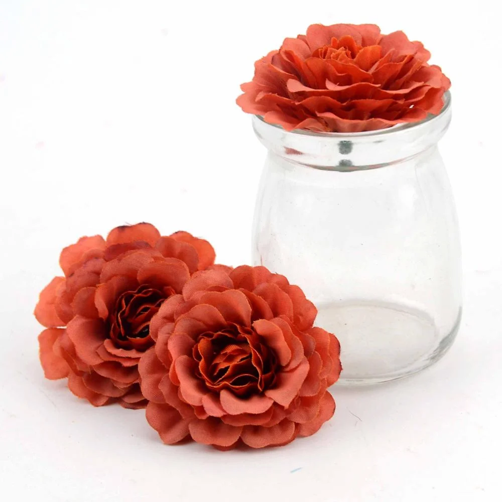 5pcs/lot 6cm High Quality Silk Artificial Flower Head Rose For Wedding Home Decoration DIY Scrapbook Garland Craft Fake Flowers