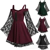 Women's Plus Size Dress Lace Sling Tube Top Gothic Retro Dress