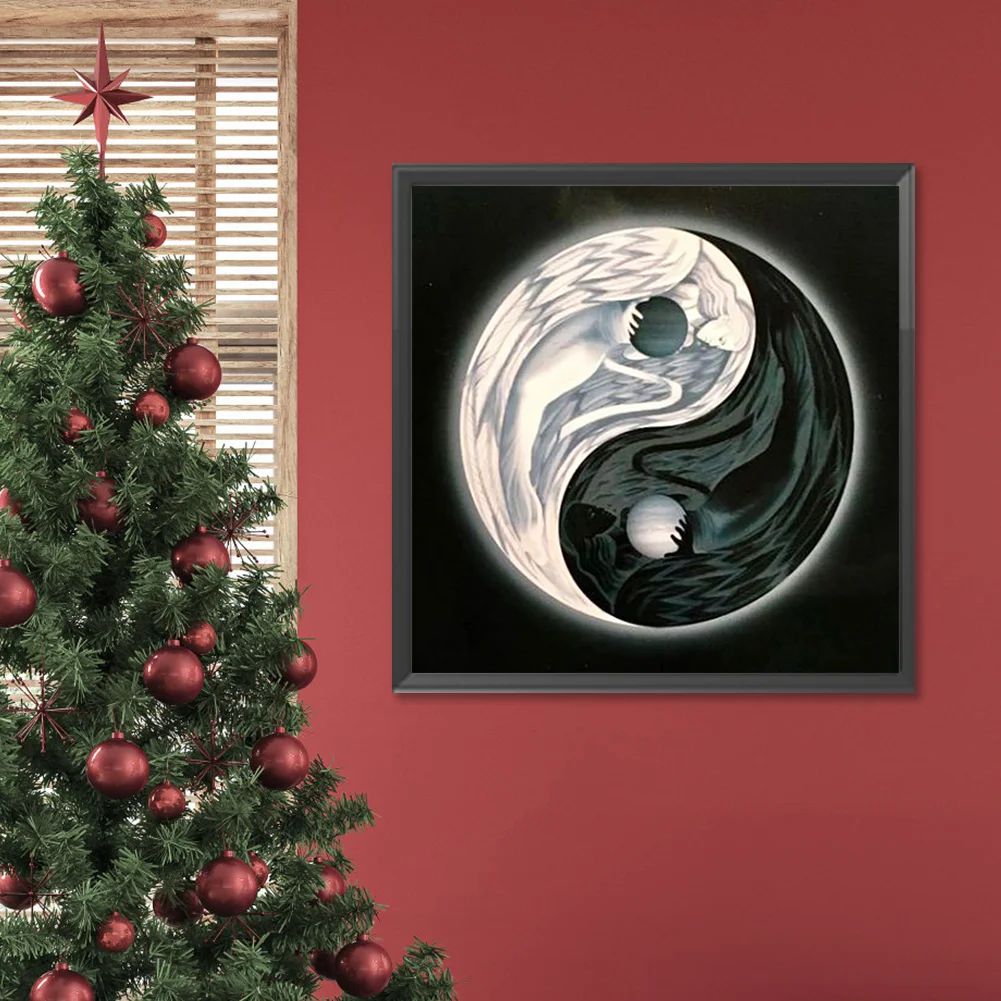 Full Round Diamond Painting 30*30cm - Yin Yang Angel
