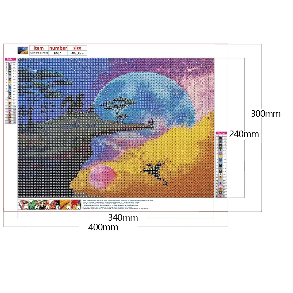 Full Round Diamond Painting 40*30cm - Young Dragon Learns To Fly