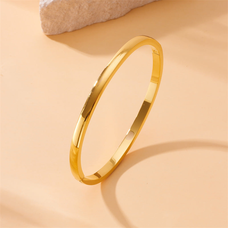 Fashion Round Stainless Steel Electroplating Bangles