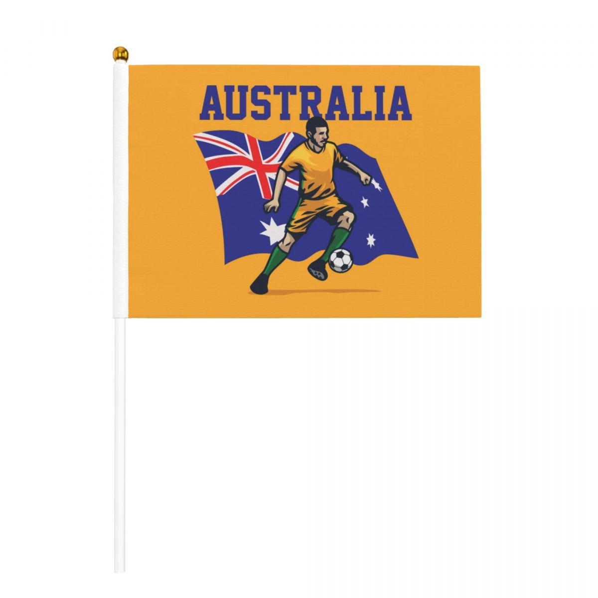 Australia Soccer Player Hand Held Fade Resistant Mini Flag