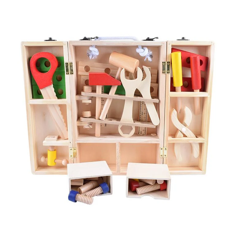 DIY Portable Wooden Tool Kit Children's STEM Wooden Toy Tool Set