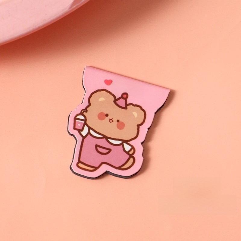 Cute Cartoon Beautifully Shaped Student Double-sided Paper Alloy Magnetic Bookmark