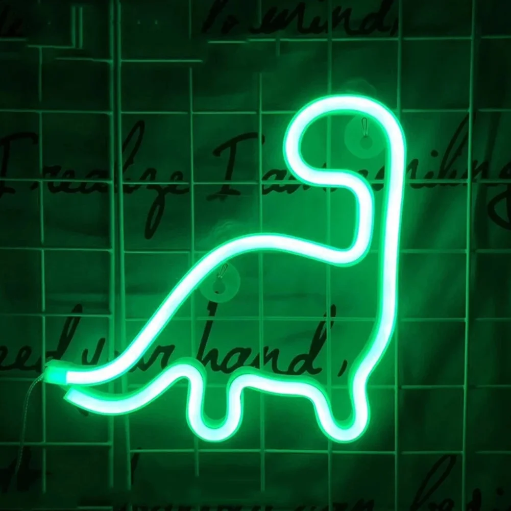 Dinosaur LED Neon Light Colorful Neon Sign Hanging Decoration Lamp (Green)
