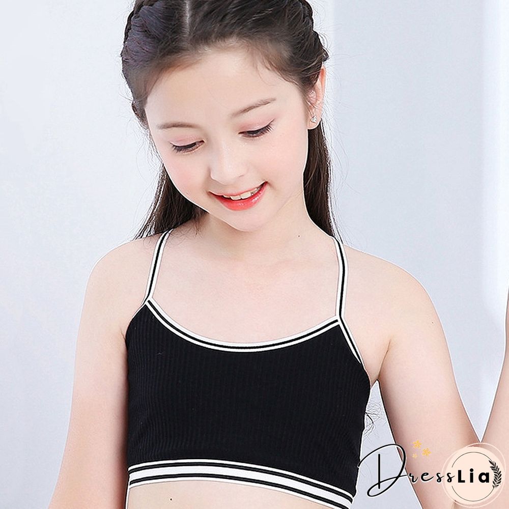 2Pclot Girls Bra Children Vest Breathable Underwear Girl Tube Tops Soft No Padded Teens Seamless Washable Bras Camisole