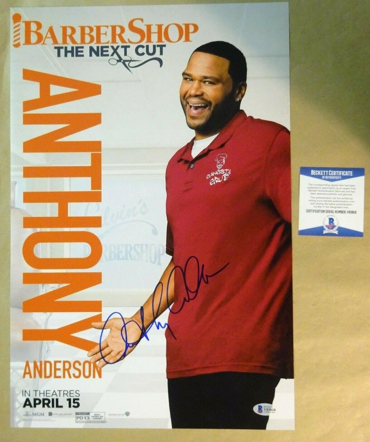Signed ANTHONY ANDERSON - Barbershop The Next Cut 12x18