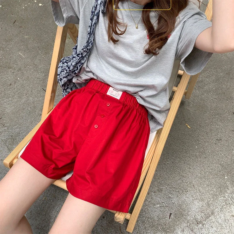 4Colors Summer shorts High Waist Shorts Womens Korean style girl Casual Vintage Wide leg Shorts womens (X2034)