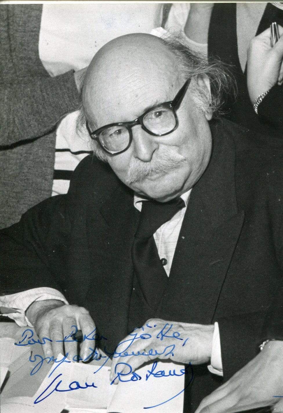 Jean Rostand autograph, French biologist, signed Photo Poster painting