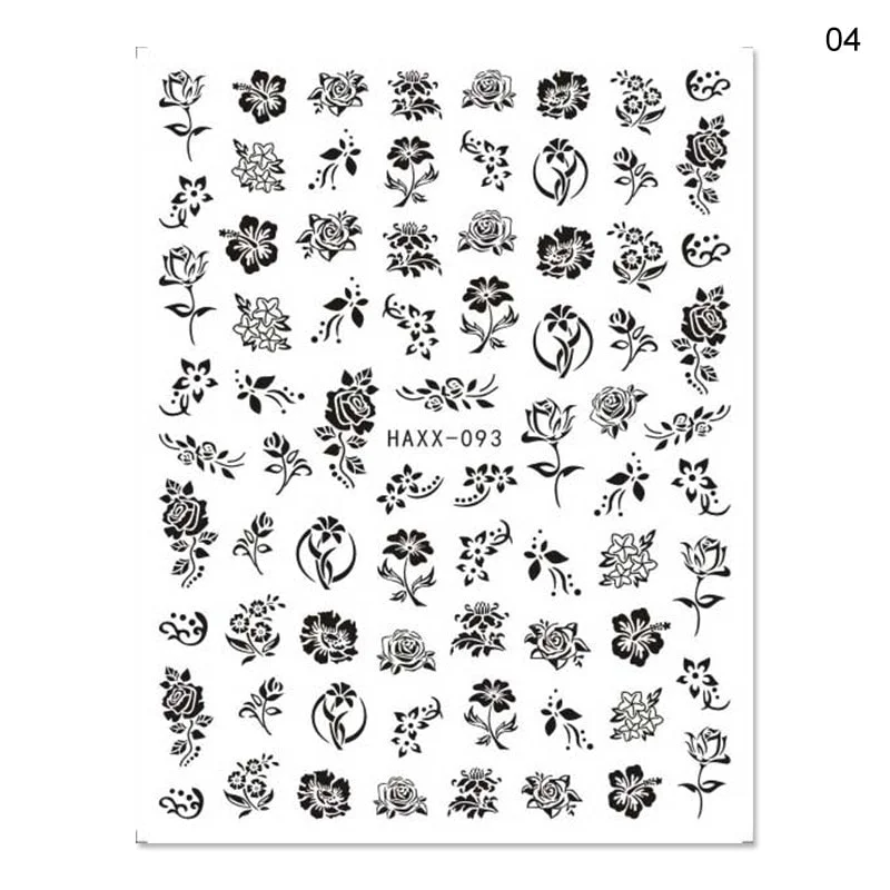 Butterfly Geometric Design 3D Nail Sticker Fruit Transfer Decals Adhensive Slider Wraps Decoration Nail Art DIY Accessories