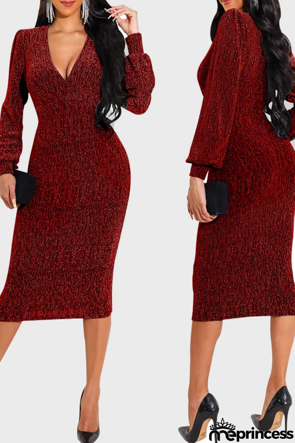 Yellow Sexy Solid Split Joint V Neck One Step Skirt Dresses