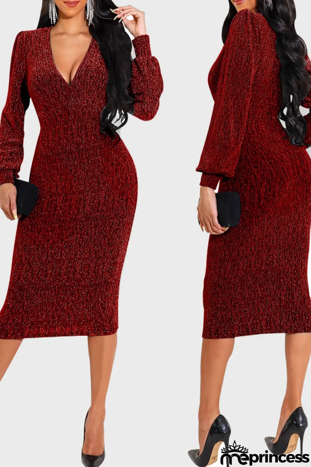 Yellow Sexy Solid Split Joint V Neck One Step Skirt Dresses