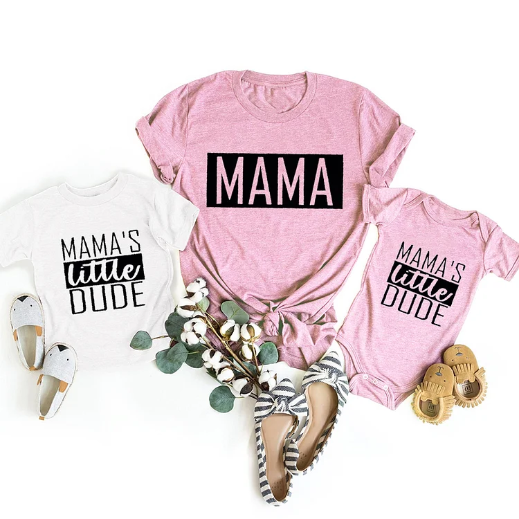 BlanketCute-Personalized family Cotton Letter Casual T-shirt | 47