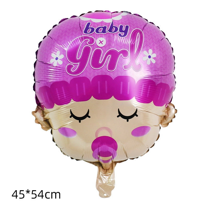 5 Pieces Cartoon Baby Baby Baptism Aluminum Film Balloon Baby Shower Baby Bottle Foot Stroller Balloon