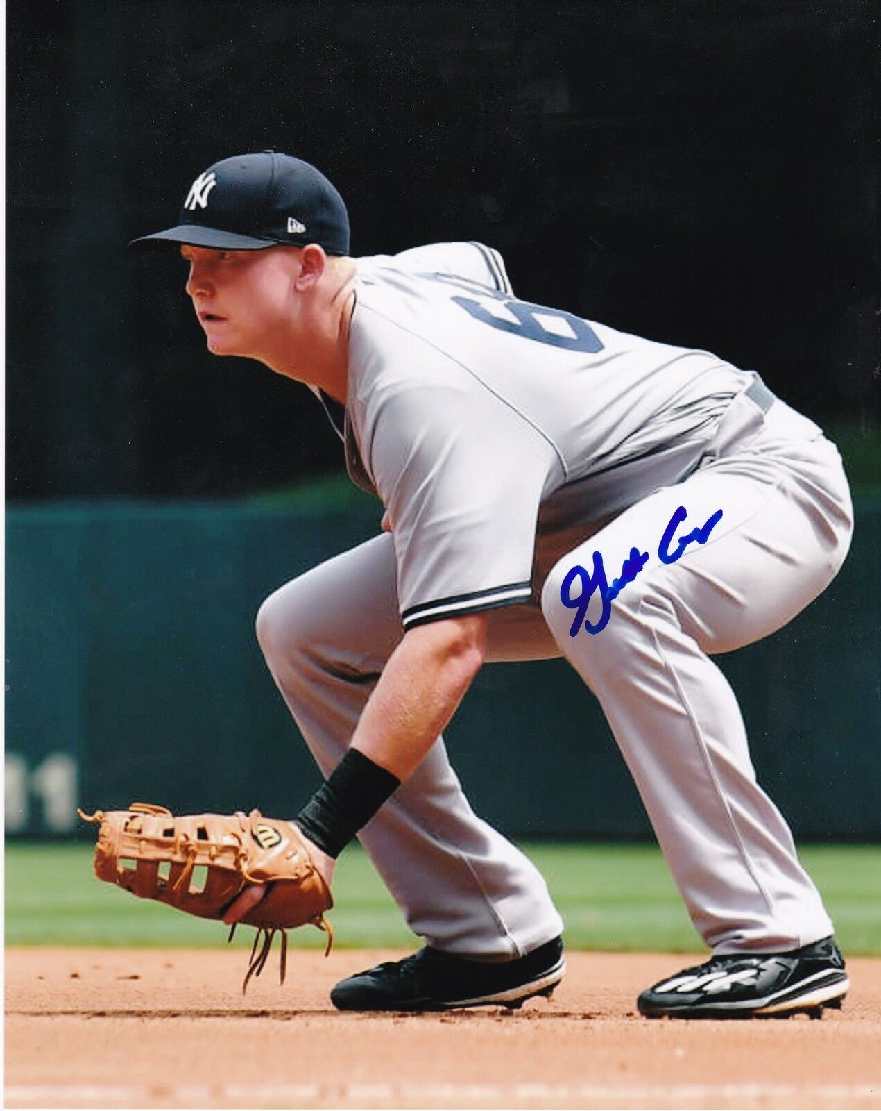 GARRETT COOPER NEW YORK YANKEES ACTION SIGNED 8x10