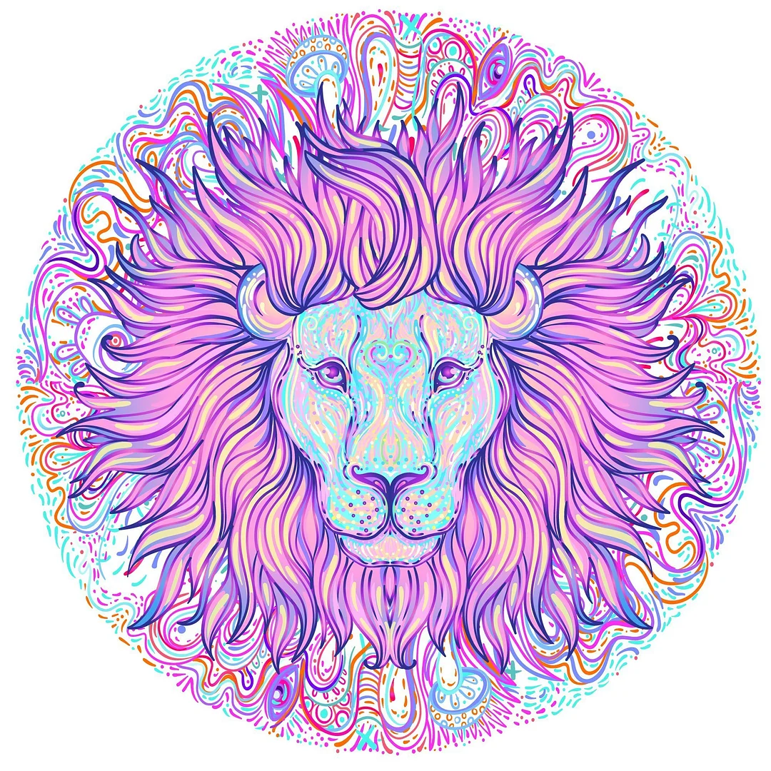 Jeffpuzzle™-JEFFPUZZLE™ Blossoming Lions Jigsaw Puzzle