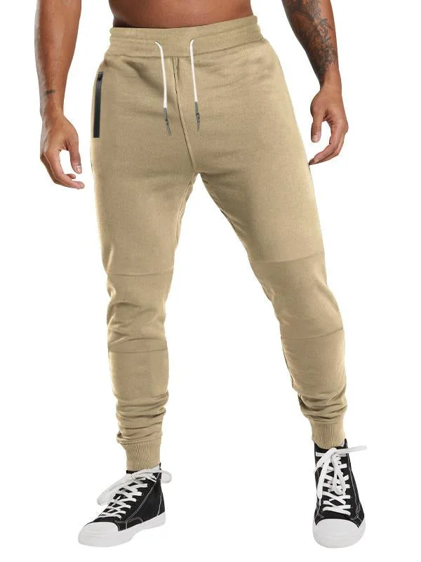 Men's Casual Cotton Zip Track Pants