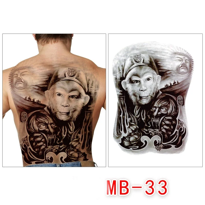 Waterproof temporary men tattoos tattoo full back large tatoo fake dragon girl tattoo body art sticker sexy decals transferable
