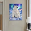 (30x40cm)DIY Pearl Painting Framed  Polar Bear Handmade Pearl Material Art Kit Living Room Decor