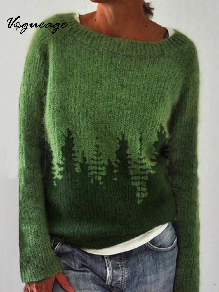 Gentle And Elegant Retro Stitching Knitted Sweater
