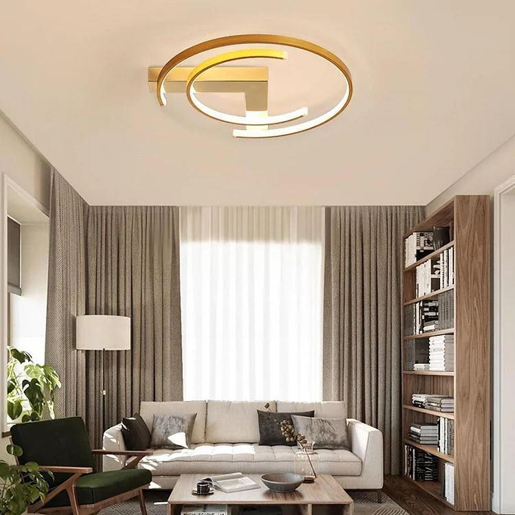 Multiple Circles LED Gold Modern Flush Mount Ceiling Light Fixtures - Appledas