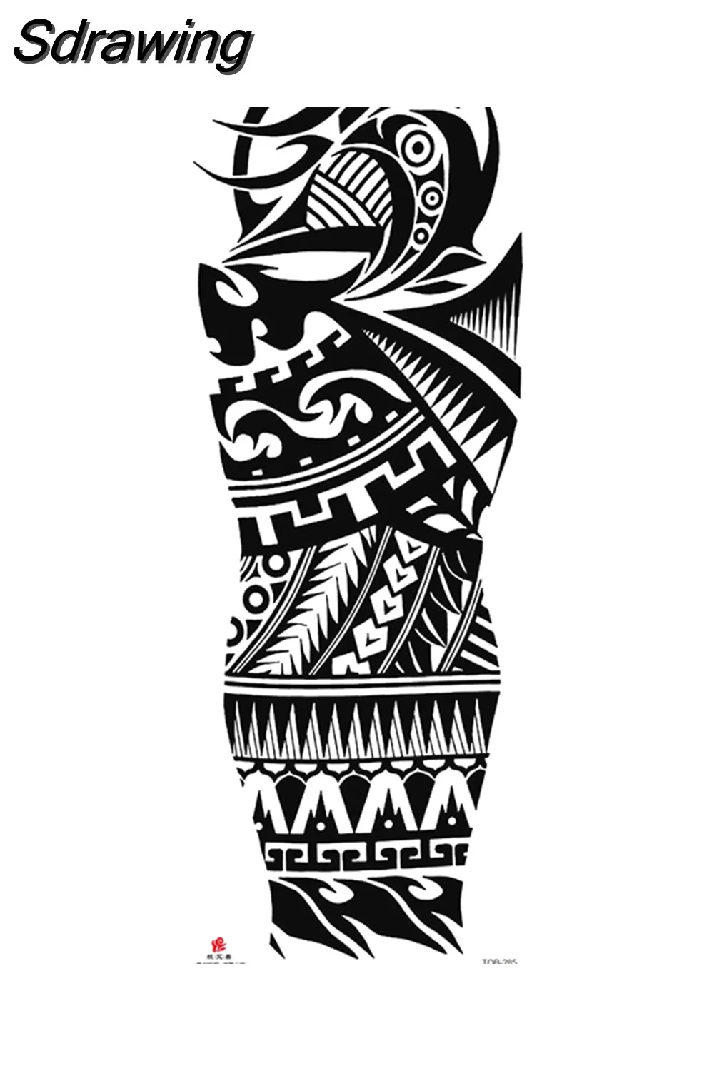 Sdrawing Arm Temporary Tattoo Wolf Lion Fish Horns Geometric Man Body Leg Rose Flower Phoenix Waterproof Sticker Cool Women Tatoo 430-1