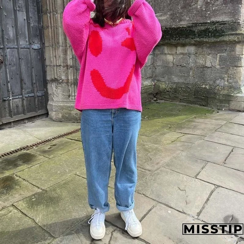 Smiley Casual Knit Sweater