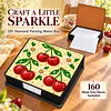 PU 5D Pearl Diamond Painting Kit Note Box DIY Diamond Art Notepad Box with 160 Sheets of Paper (Cherry)