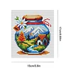 6pcs Glass Bottle Landscape-11CT Stamped Cross Stitch 15*17cm/5.91*6.69in