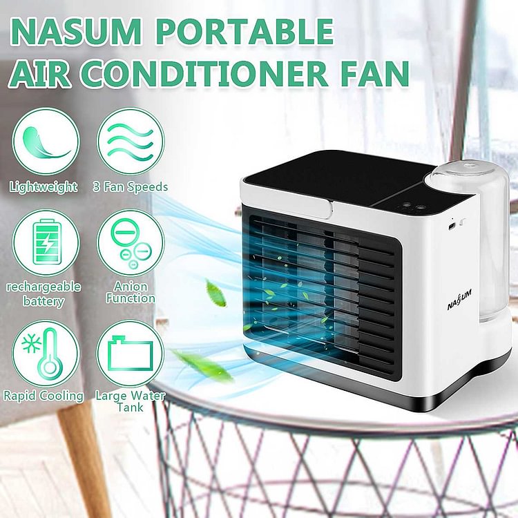 Portable 3 Speeds Air Conditioning Fan Humidifier