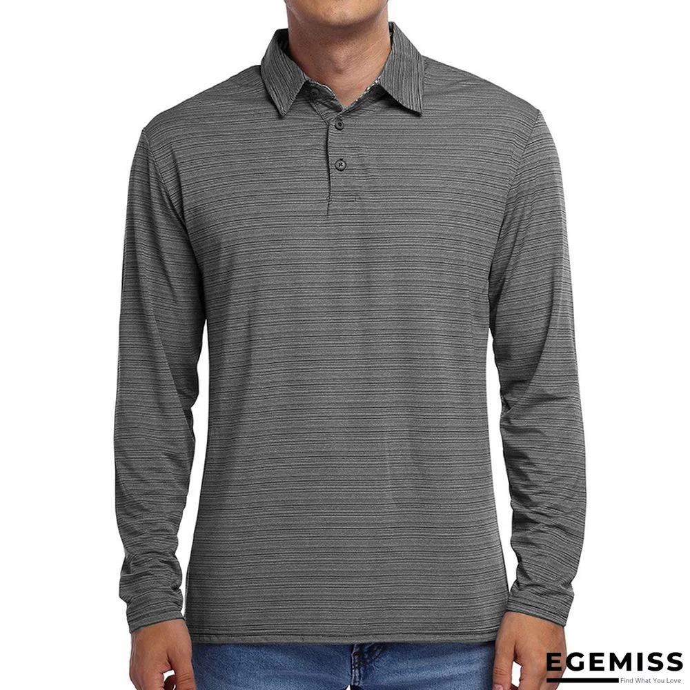 Men's Long Sleeve Striped Polo Shirt Men's Fall winter Lapel T-shirt Campaign | EGEMISS