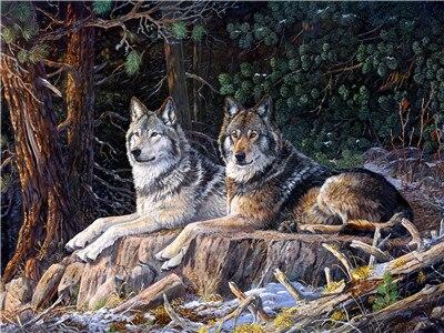 

Wolves in Snow Forest – Paint By Numbers - 40*50CM, 501 Original