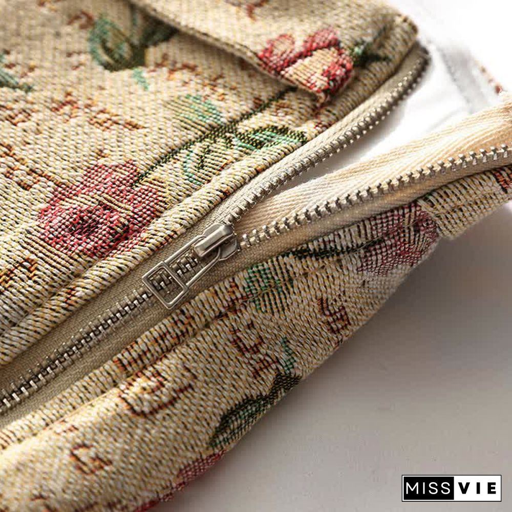 Vintage Rose Print Crop Top