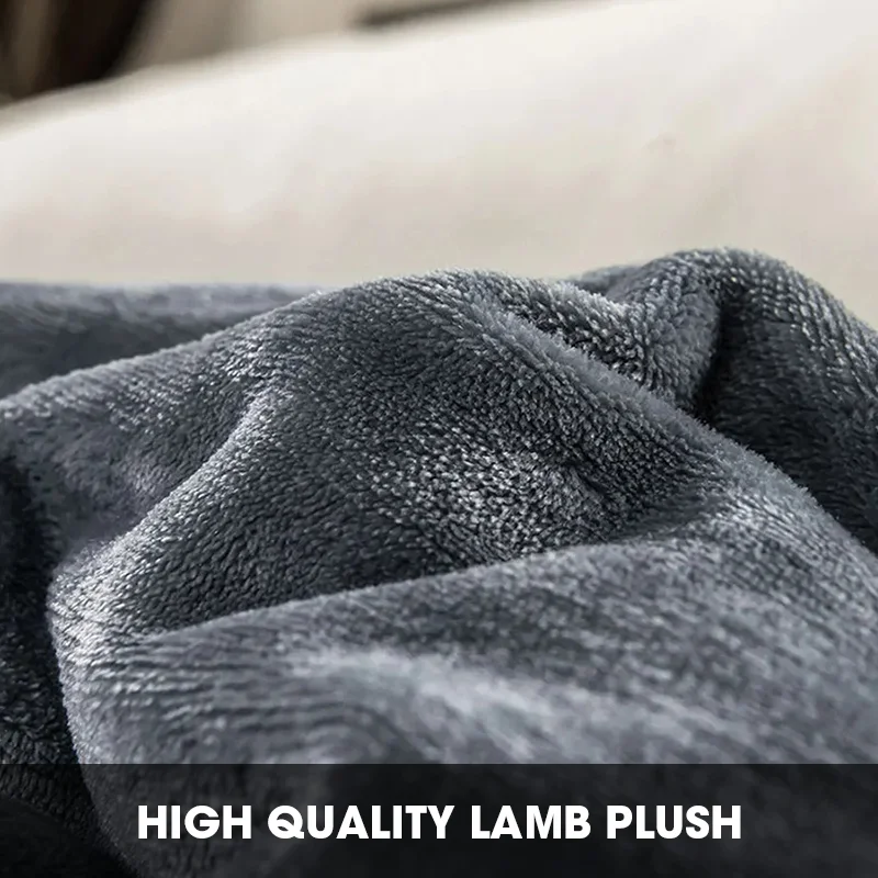 Nigikala Winter Wool Blanket Fluffy Warm Thicken Weighted Blanket For Sofa Bed Cover Solid Color Double Sided Blanket Adults Kids