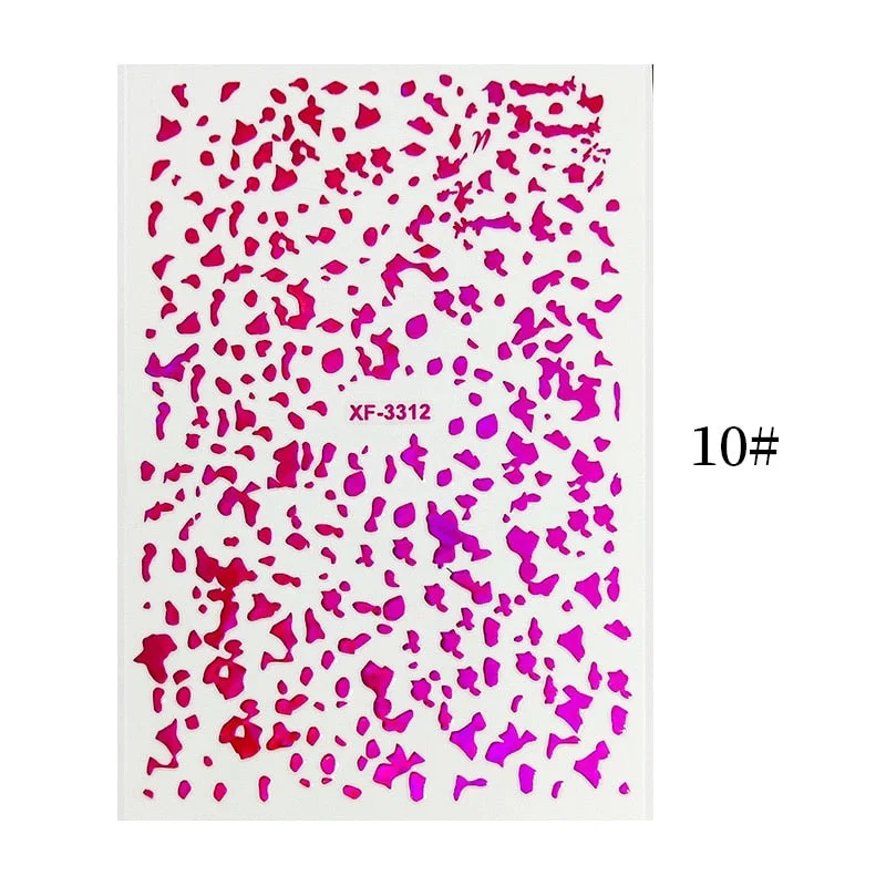 1PC Zebra Serpentine 3D Nail Stickers Fluorescence Green Leopard Prints Sliders Animal Skins Nail Art Decoration For Manicures