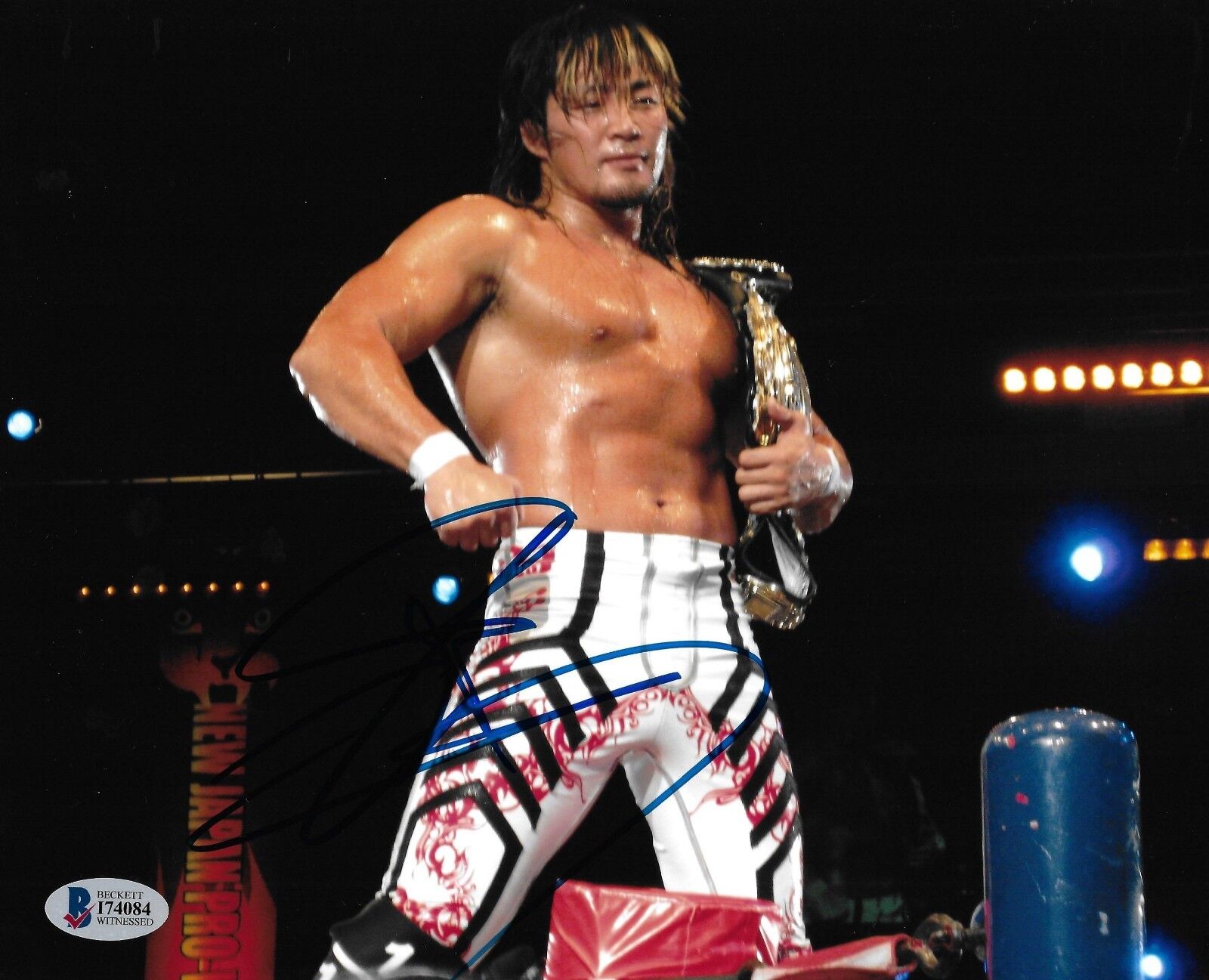 Hiroshi Tanahashi Signed 8x10 Photo Poster painting BAS COA New Japan Pro Wrestling Autograph 84